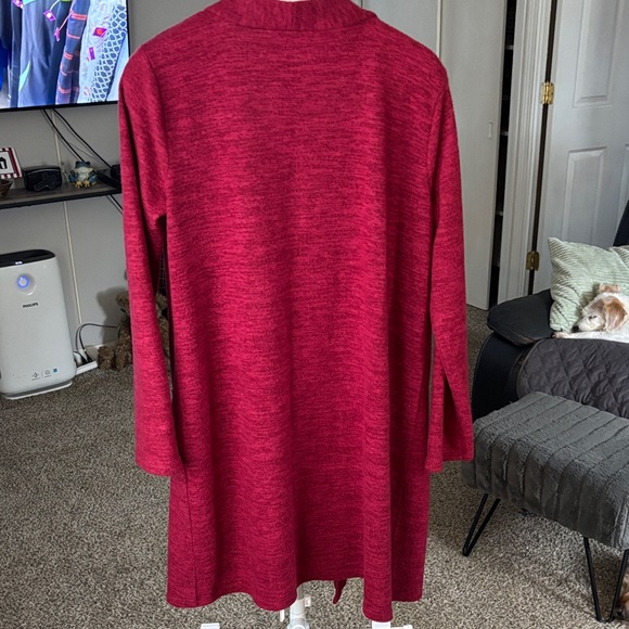 Women's Red Open Front Cardigan Sweater SZ 1X - Picture 4 of 4